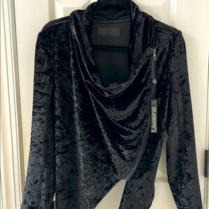 Anthro Blank NYC Crushed Velvet Drape Moto Jacket NWT